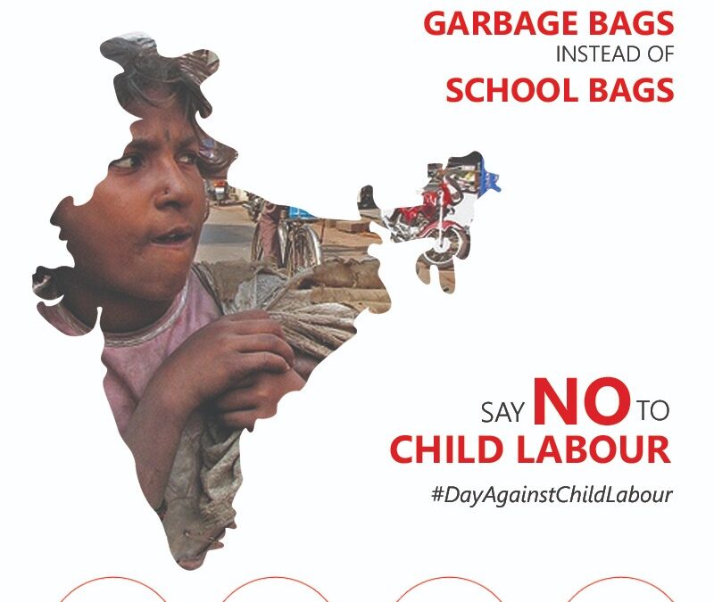 Small Children Carry Garbage Bags Instead Of School Bags